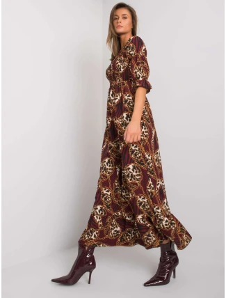 Šaty DHJ SK 13965.71P kaštanová