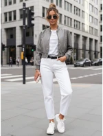 Dámská kožená bunda SANTOL šedá FashionStreet TY4340