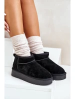 Dámské semišové sněhule na platformě černé Nereviana