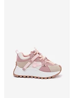 Tenisky na platformě z přírodního semiše GOE TT2N4022 růžové