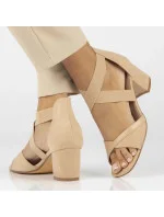 Dámské sandály na jehlovém podpatku PAW539B / DS6262 Béžová- Filippo Dámské sandály na jehlovém podpatku PAW539B / DS6262 Béžová- Filippo