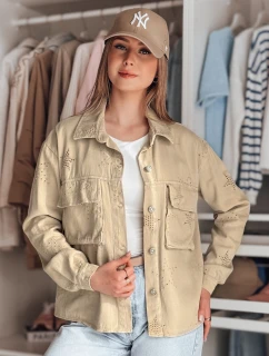 Dámská přechodná bunda v jedné velikosti v hvězdách STRASHINE hnědá FashionStreet TY4847