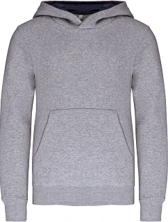 Kariban K 453 Dětská kontrastní mikina s kapucí 20.K453 oxford grey/navy