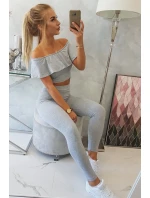 Sada s volánkem šedá