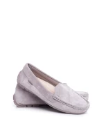 Dámské Semišové Mokasíny Šedé Morreno Dámské Semišové Mokasíny Šedé Morreno