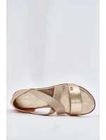 Dámské ploché sandály s elastickými pásky zlaté Marinea