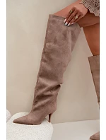 Dámské kozačky na podpatku Khaki Corly Dámské kozačky na podpatku Khaki Corly