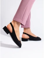 Klasické dámské černé  sandály na plochém podpatku