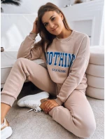 Dámský teplákový komplet NOTHING beige FashionStreet AY0759 Dámský teplákový komplet NOTHING beige FashionStreet AY0759