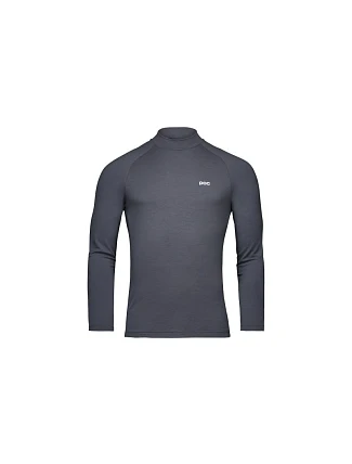 Cyklistické tričko POC M's Layer Merino Mock Neck Jersey, šedé