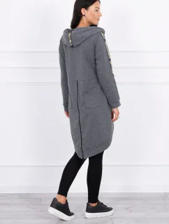 Mikina se zipem na zádech graphite melange