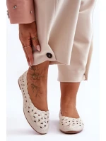 Ažurové Lesklé Baleríny Dámské Bežové Visionary Ažurové Lesklé Baleríny Dámské Bežové Visionary