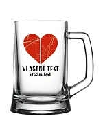 Personalizovaná pivní sklenice - Dvě místa, jedno srdce Personalizovaná pivní sklenice - Dvě místa, jedno srdce