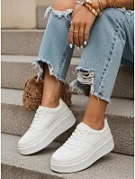 Dámské kožené tenisky ZY1376 bílé - Fashionstreet