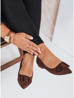 Dámské semišové hnědé baleríny FashionStreet ZY1053