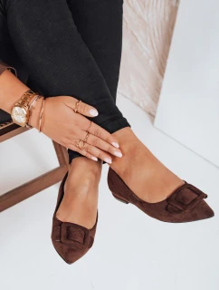 Dámské semišové hnědé baleríny FashionStreet ZY1053