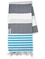 The One Towelling Hamam Marine Hamam ručník "Marine" 48.1046 anthracite/turquoise The One Towelling Hamam Marine Hamam ručník "Marine" 48.1046 anthracite/turquoise