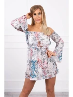 Květinové šaty v barvě ecru Květinové šaty v barvě ecru