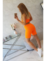 Sada s kalhotami s vysokým pasem oranžová neonová