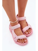 Dámské Sandály Materiálové Na Suché Zipy Lee Cooper LCW-25-34-3561L Růžové