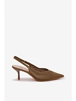 Dámské sandály z síťovaného materiálu na jehle Zelená Emiliana