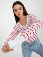 Dámská halenka RV BZ 8613.15x bílá a červená - FPrice Dámská halenka RV BZ 8613.15x bílá a červená - FPrice