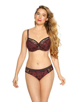 Dámská podprsenka Silvia BS0 979 Bordó s černou - Gaia Dámská podprsenka Silvia BS0 979 Bordó s černou - Gaia