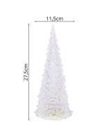DEKORATIVNÍ VÁNOČNÍ STROMEK TRANSPARENTNÍ LED TEPLÁ BÍLÁ 27CM
