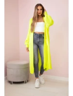 Svetr dlouhý kardigan žlutá neon