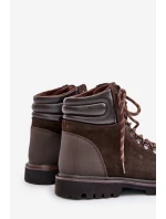 Semišové Zateplené Boty Trapery Pánské Big Star OO174644 Hnědé Semišové Zateplené Boty Trapery Pánské Big Star OO174644 Hnědé