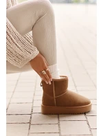 Dámské Semišové Sněhule Na Platformě Nad Kotníky Camel Rianaella