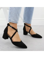 Dámské černé sandály na jehlovém podpatku Sergio Leone SK-830