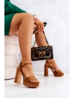 Semisove Sandály na baru Big Star JJ274530 Hnědá