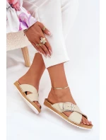 Dámské Kožené Sandály S Přezkou Béžové Inblu VO0004GU