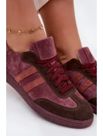 Zazoo N1068 Semišové Nízké Dámské Tenisky Bordó