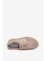 Kožené Dámské Tenisky LR61-7059 Béžové