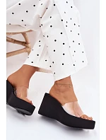 Dámské sandály na platformě s průhledným páskem Černé Zolretia