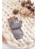 Dámské žebrované ponožky bez tlaku Světle šedá