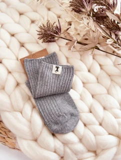 Dámské žebrované ponožky bez tlaku Světle šedá