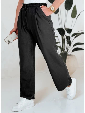 Dámské kalhoty se širokými nohavicemi MILLIVIO černé FashionStreet UY2659 Dámské kalhoty se širokými nohavicemi MILLIVIO černé FashionStreet UY2659
