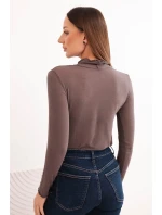 Dámská blůza z kašmíru s rolákem a dlouhým rukávem mocca Dámská blůza z kašmíru s rolákem a dlouhým rukávem mocca