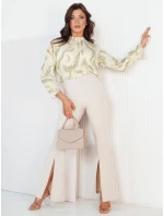 Dámská plisovaná halenka PALENO beige FashionStreet RY2381 Dámská plisovaná halenka PALENO beige FashionStreet RY2381