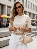 Dámské bavlněné basic tričko JASIL cream FashionStreet RY2531
