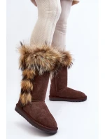 Dámské Sněhule se zateplením kožešinou Semišová Kůže Camel Balvin