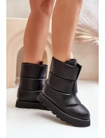 Sněhule na platformě se zipem z eko kůže černé Resisia