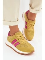 Dámské tenisky z pravé nubukové kůže žluté Marceline