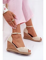 Dámské sandály na platformě s pleteným Wrangler 20261086.06V světle béžové Dámské sandály na platformě s pleteným Wrangler 20261086.06V světle béžové
