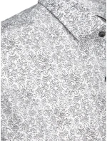 Pánská vzorovaná košile s krátkým rukávem světle šedá FashionStreet KX1055