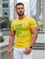 Pánské žluté tričko s potiskem FashionStreet NX5008R