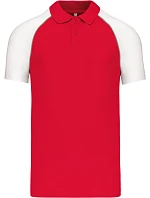Kariban K 226 Baseballové piqué polo 20.K226 red/light grey/white Kariban K 226 Baseballové piqué polo 20.K226 red/light grey/white